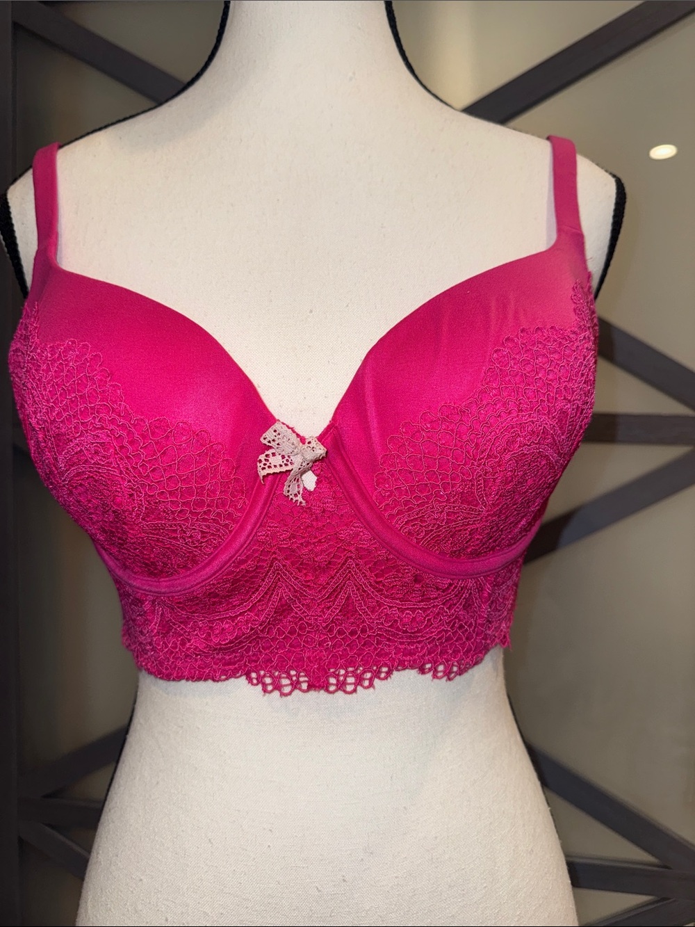 Victoria's Secret Body by Victoria 32DD Pink Lace Lined Demi Bra NWT